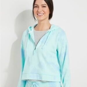 NWT! Vineyard Vibes tie dye popover blue quarter zip up hoodie M